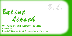balint lipsch business card